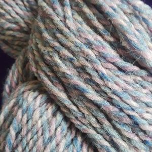 2 skeins 100% virgin wool yarn - periwinkle